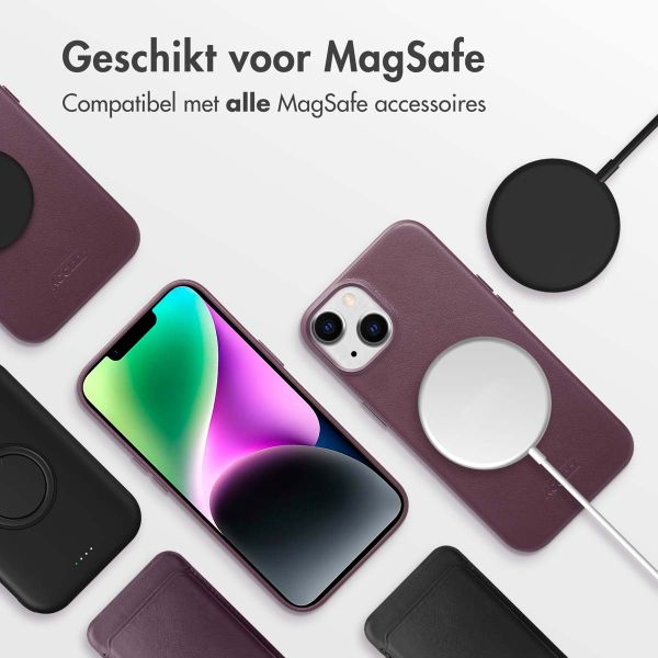 Accezz MagSafe Leather Backcover iPhone 14 - Heath Purple