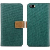 imoshion Luxe Canvas Bookcase iPhone SE / 5 / 5s - Groen