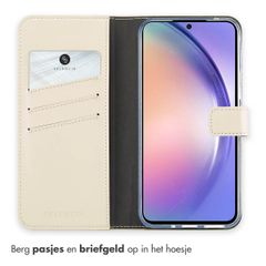 Selencia Echt Leren Bookcase Samsung Galaxy A54 (5G) - Greige