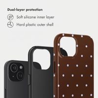 Selencia Vivid Back Cover Apple iPhone 15 - Happy Dots Chocolate