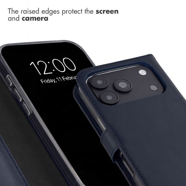 Selencia Genuine Leather Book Case Apple iPhone 18 Pro / 17 Pro - Blue