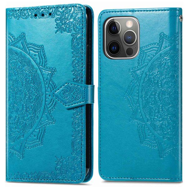 imoshion Mandala Bookcase iPhone 13 Pro - Turquoise