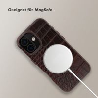 Selencia Croco Backcover met MagSafe Apple iPhone 16 - Choco Brown