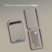 Accezz Leren Wallet met standaard - Geschikt voor MagSafe en Qi2 - Light Grey