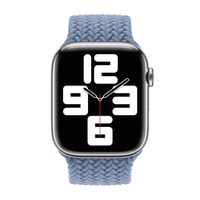 Apple Gevlochten solobandje Apple Watch Series 1 - 9 / SE (38/40/41 mm) | Series 10 / 11 (42 mm) - Maat 7 - Slate Blue