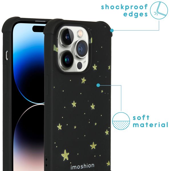 imoshion Design hoesje met koord Apple iPhone 14 Pro - Stars Gold