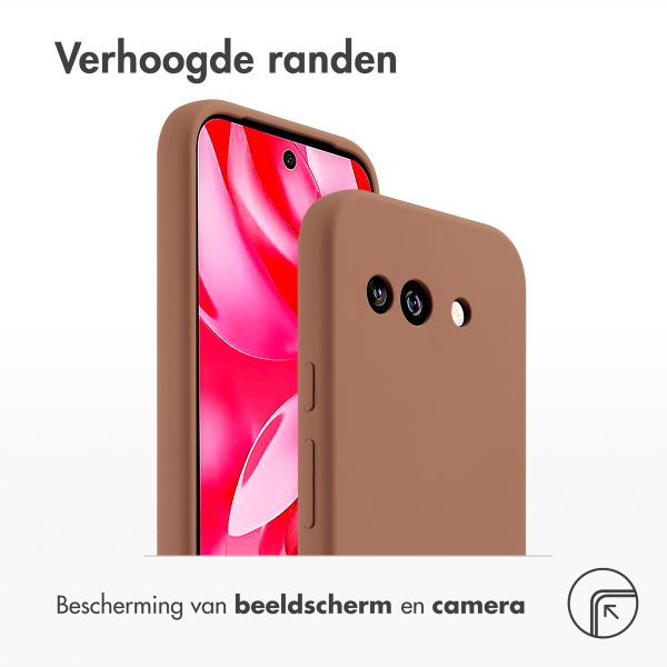 Accezz Liquid Silicone Backcover Google Pixel 9A - Lichtbruin