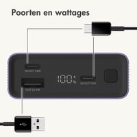 imoshion Ultra Series Aluminium Powerbank 20.000 mAh - Quick Charge en Power Delivery - Tropical Violet