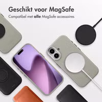 Accezz MagSafe Leather Backcover Apple iPhone 17 - Light Grey