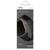 Uniq Osta Stalen band met zelf-verstelbare links Apple Watch Series 1 t/m 11 / SE / Ultra (44/45/46/49 mm) - Midnight Black