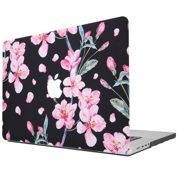 imoshion Design Laptop Cover voor de MacBook Pro 16 inch (2021 / 2023 M3 chip / 2024 M4 chip) - A2485 / A2780 / A2991 / A3186 / A3403 - Blossom Watercolor Black