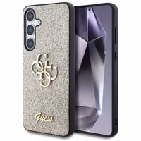 Guess 4G Metal Logo Glitter Backcover Samsung Galaxy S25 - Gold