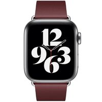 Apple Leather Band Modern Buckle Apple Watch Series 1 t/m 9 / SE (38/40/41 mm) | Series 10 / 11 (42 mm) - Maat M - Garnet