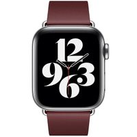 Apple Leather Band Modern Buckle Apple Watch Series 1 t/m 9 / SE (38/40/41 mm) | Series 10 (42 mm) - Maat M - Garnet