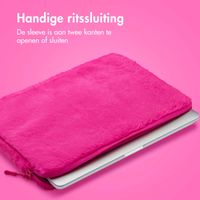 imoshion Fluffy Laptop hoes 13-14 inch - Laptopsleeve - Hot Pink