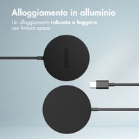 Accezz Wireless Charger USB-C - MagSafe en Qi2 Draadloze Oplader - 1 meter - Zwart
