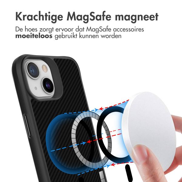 imoshion Rugged Hybrid Carbon Case met MagSafe Apple iPhone 13 - Zwart