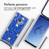 imoshion Design hoesje met koord Samsung Galaxy S9 - Cobalt Blue Flowers Connect