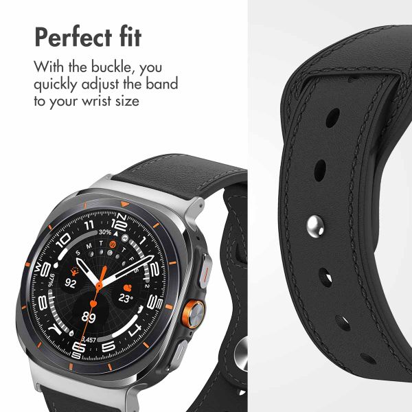 imoshion Leather strap Samsung Galaxy Watch Ultra 2 (2026) / Ultra (2024/2025) - Black