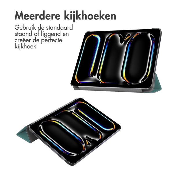 imoshion Trifold Bookcase Apple iPad Pro 13 (2025) M5 / (2024) M4 - Donkergroen
