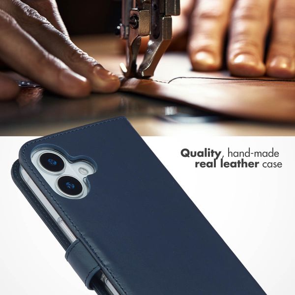 Selencia Genuine Leather Book Case Apple iPhone 17 - Blue