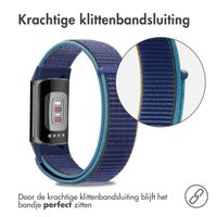 imoshion Nylon bandje Fitbit Charge 5 / Charge 6 - Maat L - Donkerblauw