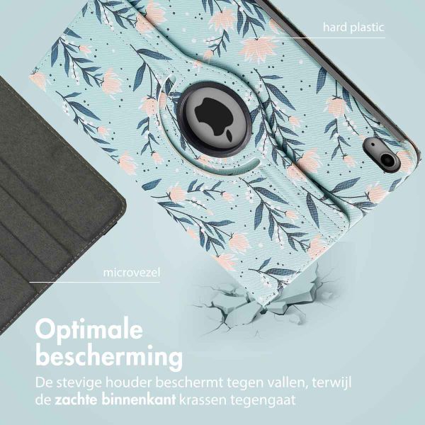 imoshion 360° Draaibare Design Bookcase Apple iPad 11 (2025) 11 inch A16 / iPad 10 (2022) 10.9 inch - Flowers