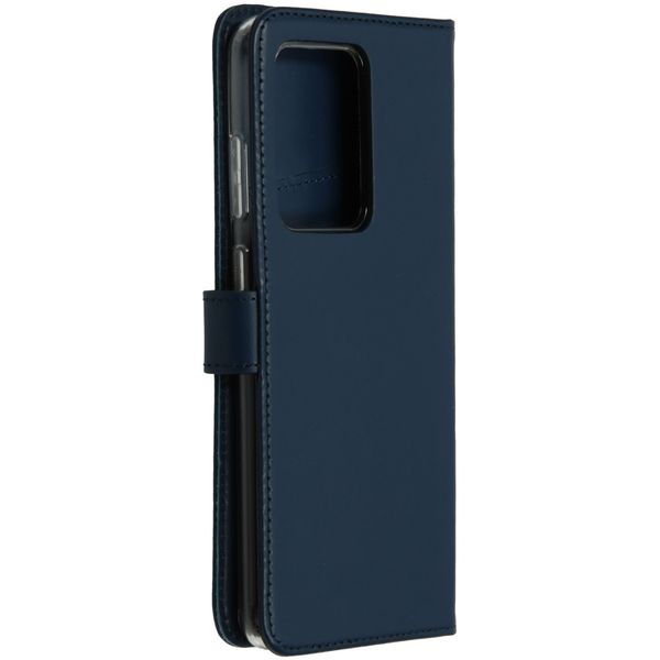 Selencia Echt Lederen Bookcase Samsung Galaxy S20 Ultra - Blauw