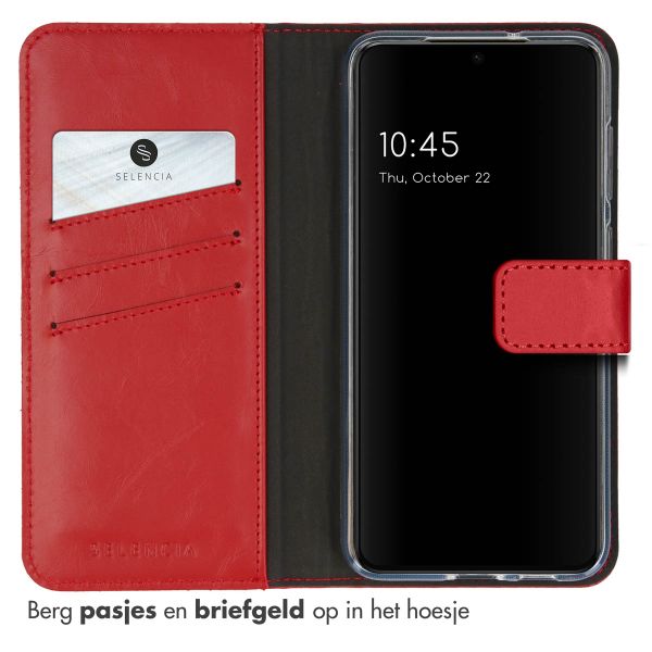 Selencia Echt Leren Bookcase Samsung Galaxy S23 Plus - Rood