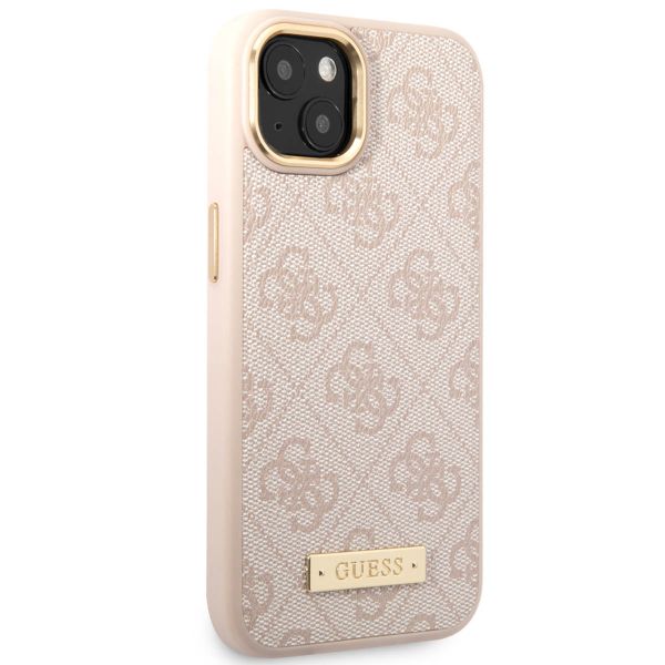 Guess 4G Logo Monogram Backcover MagSafe Apple iPhone 14 - Roze