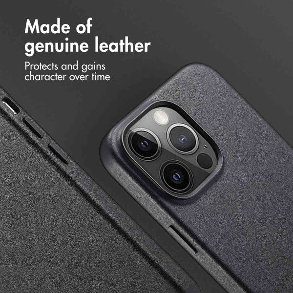 Accezz Leather Back Cover with MagSafe Apple iPhone 14 Pro Max - Onyx Black