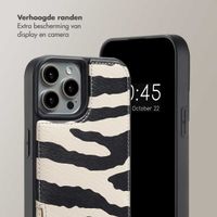 Selencia Nova Telefoonhoes met Koord en Pashouder Apple iPhone 15 Pro - Zazzy Zebra