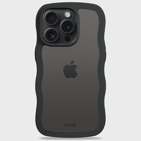 Holdit Wavy Case Apple iPhone 15 Pro - Black / Transparent