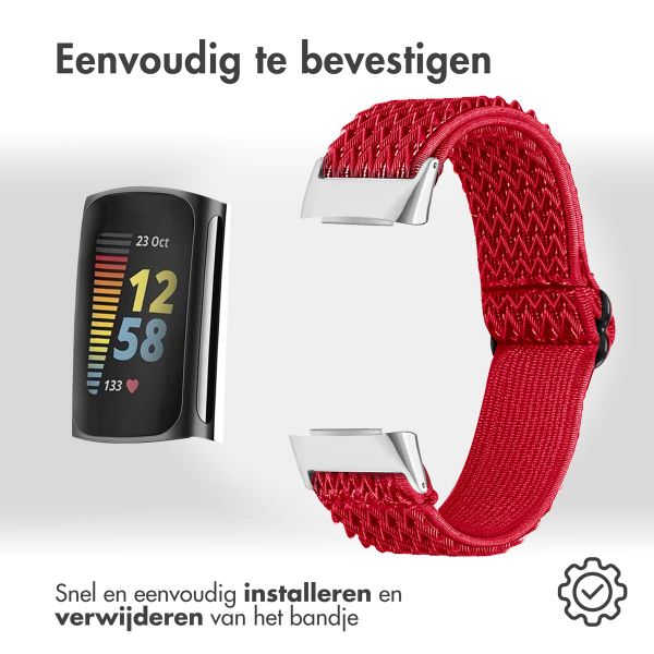 imoshion Elastisch nylonbandje Fitbit Charge 5 - Rood