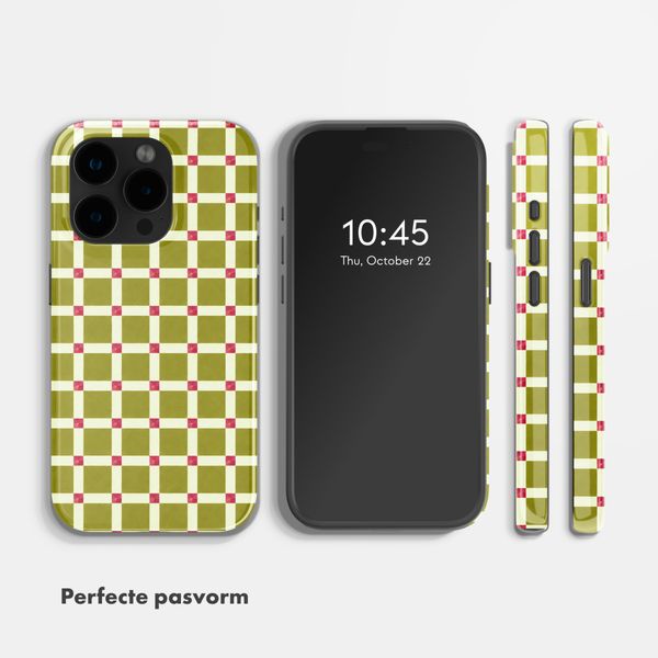 Selencia Vivid Backcover met MagSafe Apple iPhone 15 Pro - Check This Olive