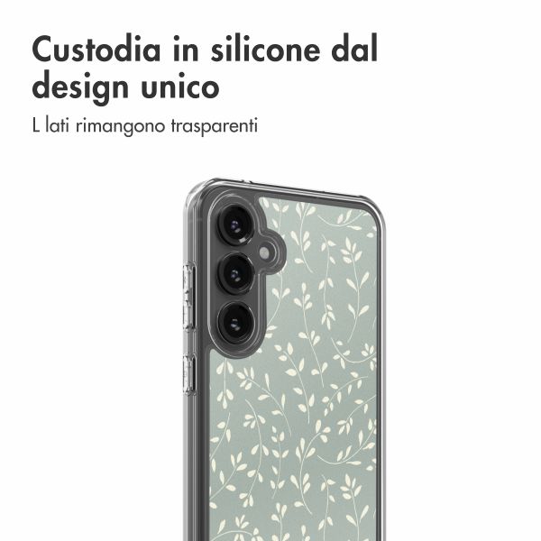 imoshion Design hoesje Samsung Galaxy S23 FE - Smoke Green Flowers