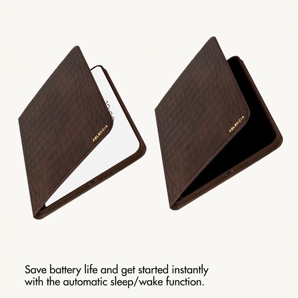 Selencia Croco Bookcase Apple iPad Air 11 inch (2026) M4 / (2025) M3 / (2024) M2 / Air 5 (2022) / Air 4 (2020) - Choco Brown