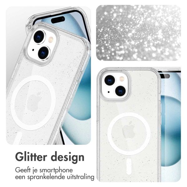 imoshion Sparkle Backcover met MagSafe Apple iPhone 15 - Glitter Transparant