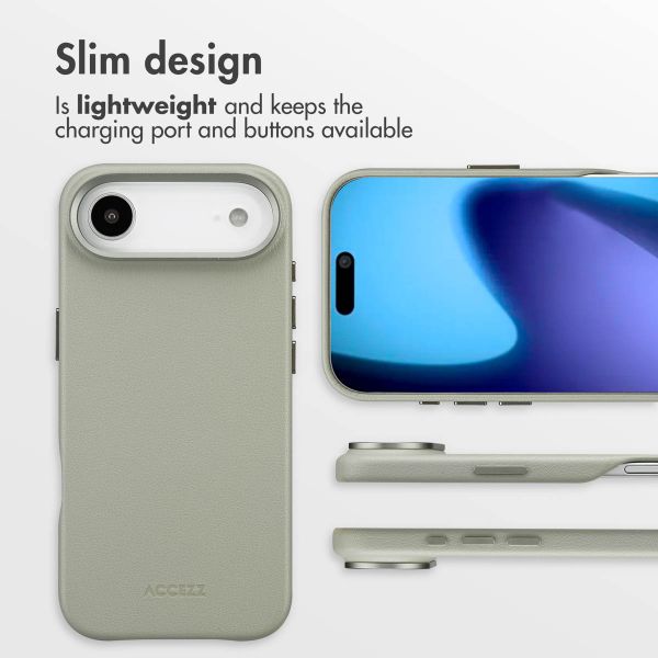 Accezz Leather Back Cover with MagSafe Apple iPhone Air - Light Grey
