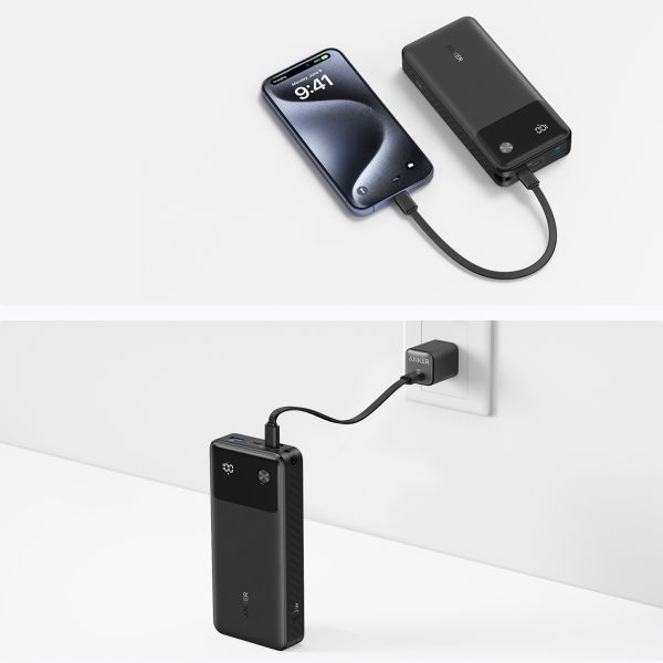 Anker Powerbank | 20.000 mAh - 30 Watt - USB-A + 2x USB-C - Zwart