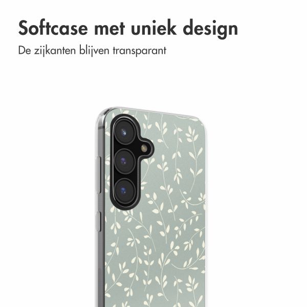 imoshion Design hoesje Samsung Galaxy S24 FE - Smoke Green Flowers