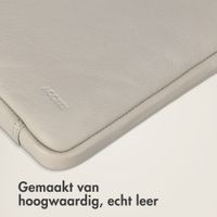 Accezz Leather Laptop hoes met rits 13-14 inch - Laptopsleeve - Beige