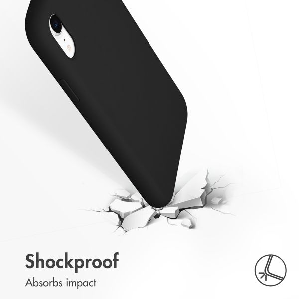 Accezz Liquid Silicone Backcover Apple iPhone Xr - Zwart