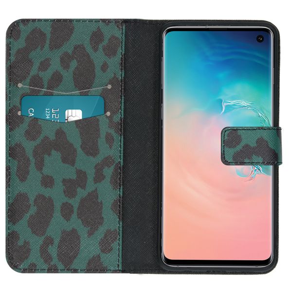 imoshion Design Softcase Bookcase Samsung Galaxy S10 - Green Leopard