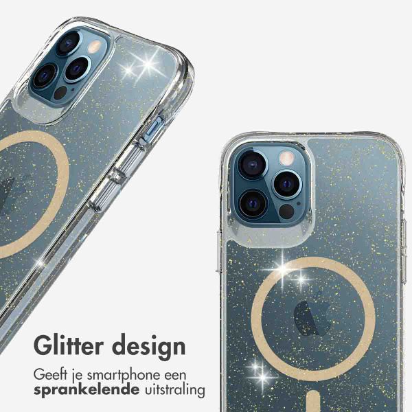 imoshion Clear Glitter Backcover met MagSafe Apple iPhone 12 (Pro) - Goud