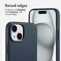 Accezz Leather Back Cover with MagSafe Apple iPhone 15 - Nightfall Blue