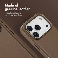 Accezz Leather Back Cover with MagSafe Apple iPhone 17 Pro - Coffee Brown