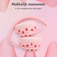 imoshion Draadloze Kinderkoptelefoon LED Light - Decibelbegrenzer - Met AUX kabel - Hartjes