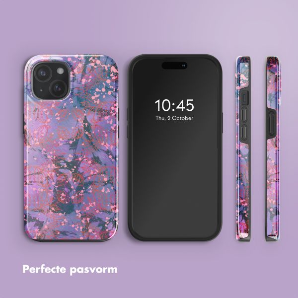 Selencia Vivid Backcover met MagSafe Apple iPhone 15 - Fresh Paint Flower Orange