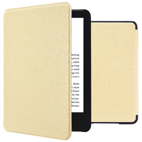 imoshion Canvas Sleepcover Bookcase Amazon Kindle (2024) / Amazon Kindle (2022) 11th gen - Glitter Goud